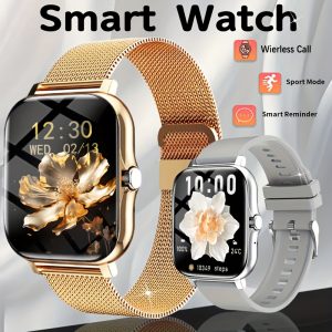 New 1.83-inch large dial full touch screen smart watch for men and women, with wireless calls and message reminders